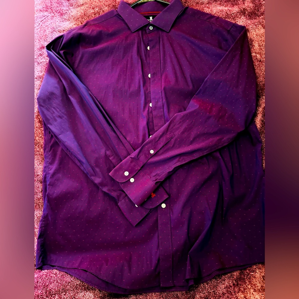 Psycho Bunny Purple Button Up